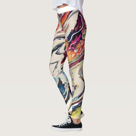 Leggings design abstrait marbré motif (Gauche)