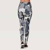 Leggings Design abstrait noir, gris et blanc (Dos)