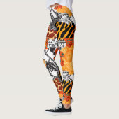 leggings design animalier blanc et orange (Gauche)