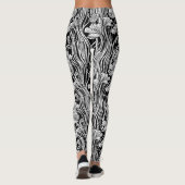 Leggings design Art nouveau moderne noir blanc (Dos)