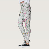 Leggings Design artistique rose et vert (Gauche)