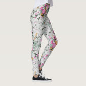 Leggings Design artistique rose et vert (Droite)