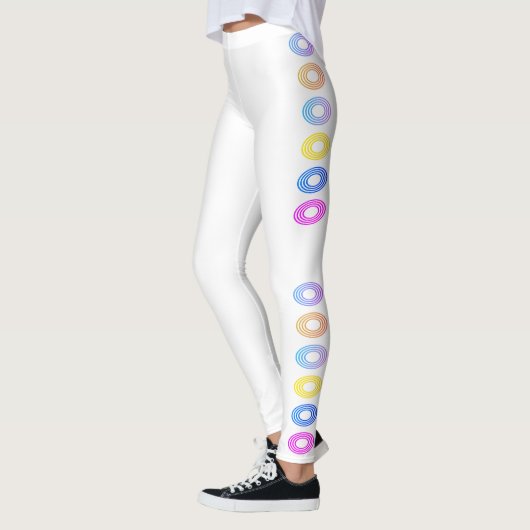 Leggings Design blanc des cercles Miami (Gauche)
