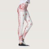 Leggings Design blanc et rouge Paisley  (Droite)