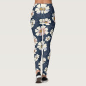 Leggings Design bleu et floral (Dos)