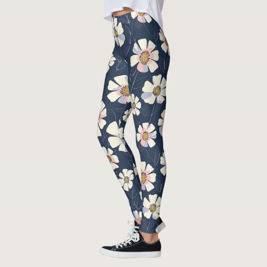 Leggings Design bleu et floral (Gauche)