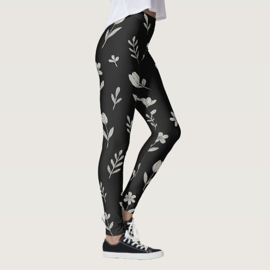 Leggings Design Boho noir et blanc (Droite)