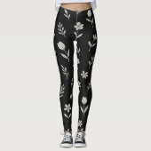 Leggings Design Boho noir et blanc (Devant)