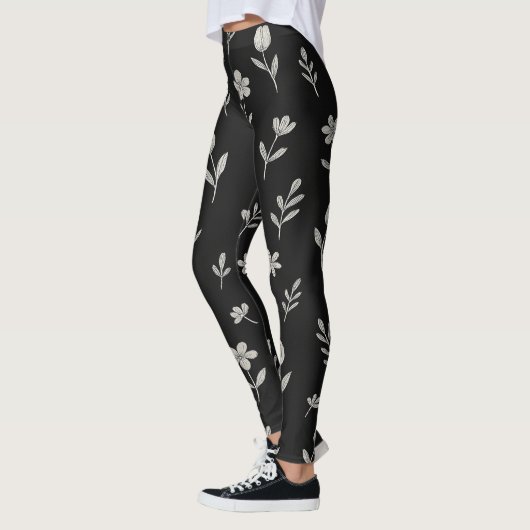 Leggings Design Boho noir et blanc (Gauche)