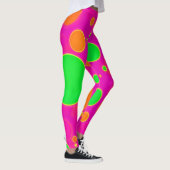 Leggings Design circulaire néon rose et vert rétro (Droite)