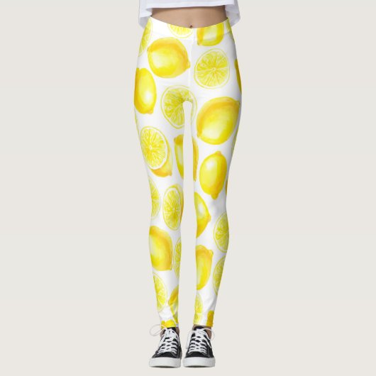 Leggings Design citrons aquarelle (Devant)