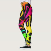 Leggings Design coloré de peinture à rayures de néon (Gauche)