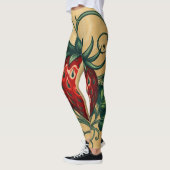 Leggings Design d'art fraise (Gauche)