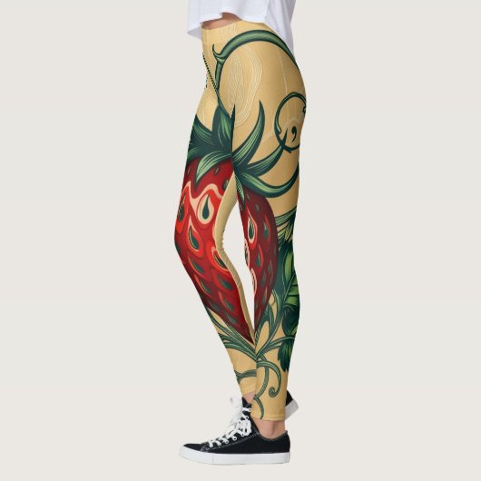 Leggings Design d'art fraise (Gauche)