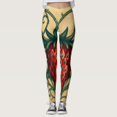Leggings Design d'art fraise (Devant)