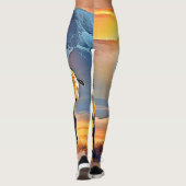 Leggings Design d'art Sunset Mountain Bison (Dos)