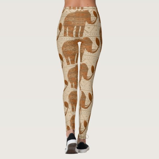 Leggings Design d'art tribal des éléphants (Dos)