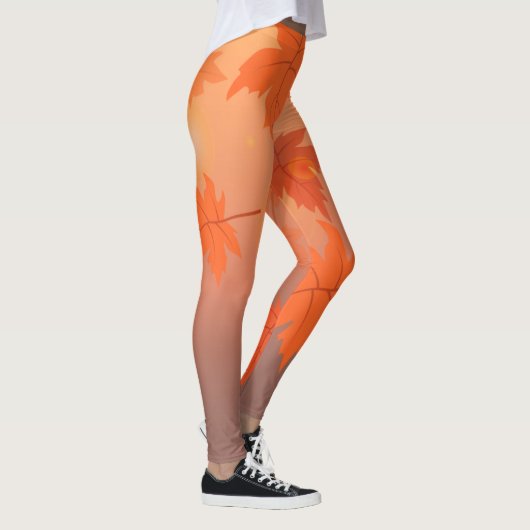 Leggings Design d'automne avec feuilles d'érable et effet b (Droite)
