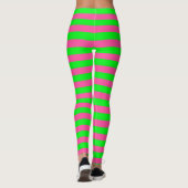 Leggings Design de bandes rose et verte (Dos)