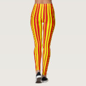 Leggings Design de bandes rouge et jaune (Dos)