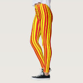 Leggings Design de bandes rouge et jaune (Gauche)