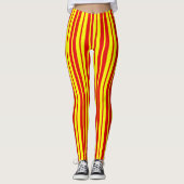 Leggings Design de bandes rouge et jaune (Devant)