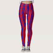 Leggings Design de bandes rouges et bleues (Devant)