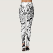 Leggings Design de chat noir et blanc (Dos)