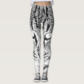 Leggings Design de chat noir et blanc (Devant)