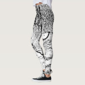 Leggings Design de chat noir et blanc (Gauche)