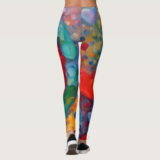 Leggings Design de coeur peint (Dos)
