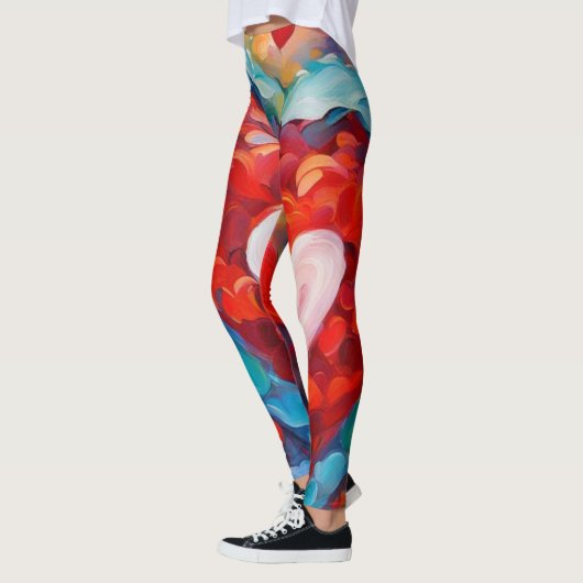 Leggings Design de coeur peint (Gauche)
