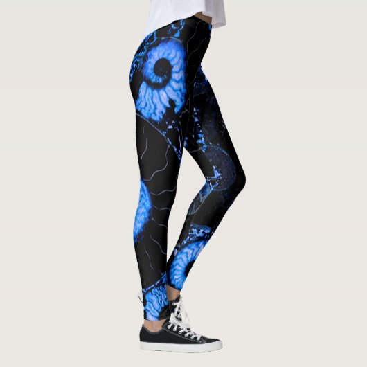Leggings Design de coquille bleu Nautilus (Droite)