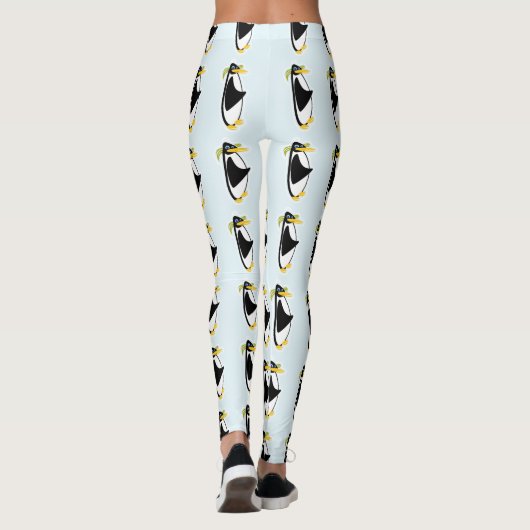 Leggings Design de dessin de pingouin rétro Cool du milieu (Dos)