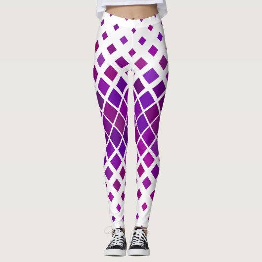 Leggings Design de diamants Magenta Violet (Devant)