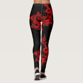 Leggings Design de fillette rouge et noire (Dos)