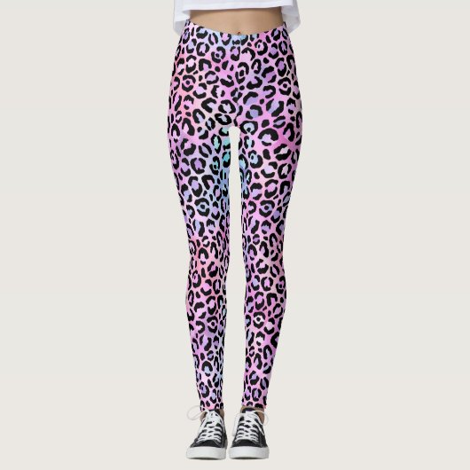 Leggings Design de la série Leopard Iridescente 4 (Devant)
