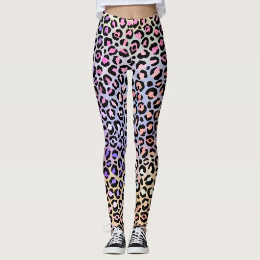 Leggings Design de la série Leopard Iridescente 7 (Devant)