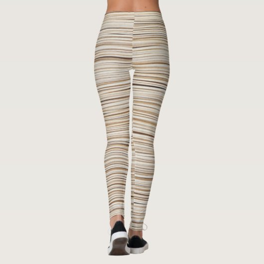 Leggings Design de lignes brunes abstraites (Dos)
