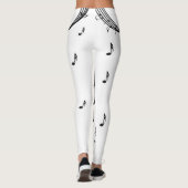 Leggings Design de musique noir et blanc (Dos)