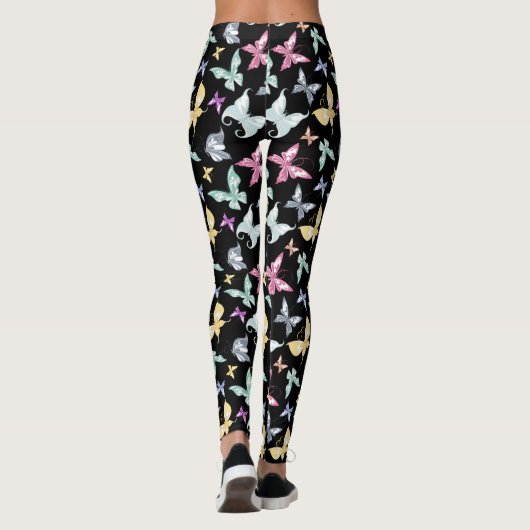 Leggings Design de papillon mignon Pastel (Dos)