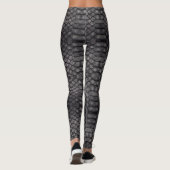 Leggings Design de peau de reptile noir sur une jambe (Dos)