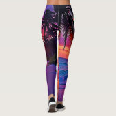 Leggings Design de rêve de plage Sunset Vibrant (Dos)