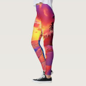 Leggings Design de rêve de plage Sunset Vibrant (Gauche)