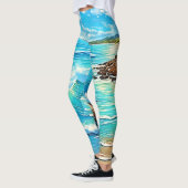 Leggings Design de scène rocheuse côtière (Gauche)