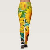 Leggings Design de sérénité du terrain de tournesol doré (Dos)