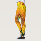 Leggings Design de sérénité du terrain de tournesol doré (Gauche)