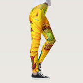 Leggings Design de sérénité du terrain de tournesol doré (Droite)
