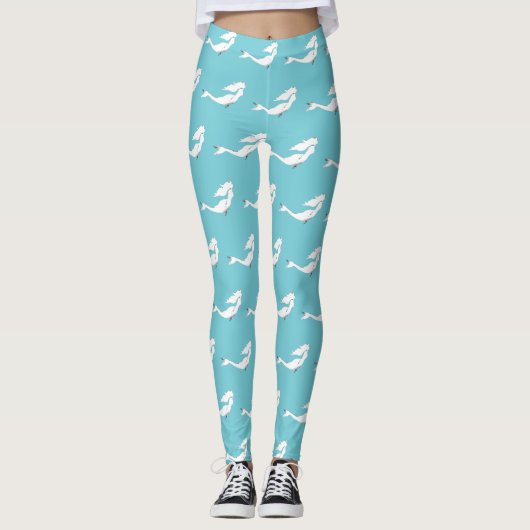 Leggings Design de sirènes blanches sous-marines Thunder_Co (Devant)