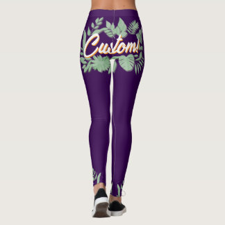 Leggings Design de texte coloré botanique dynamique